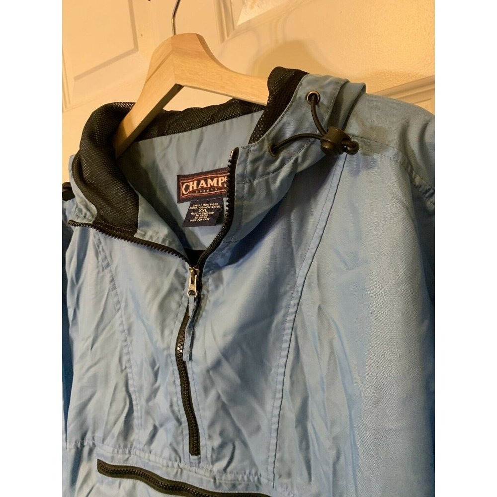 Vtg Champs Sports Men’s Jacket Sz XXL Blue Windbreaker Casual Outdoor